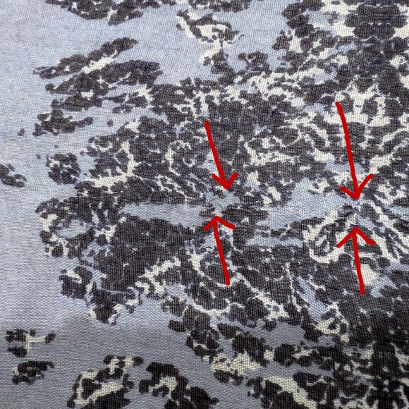 Large Blue Print Scarf Large Blue Print Shawl Blue Scarf Blue Shawl FLAW - Picture 7 of 9